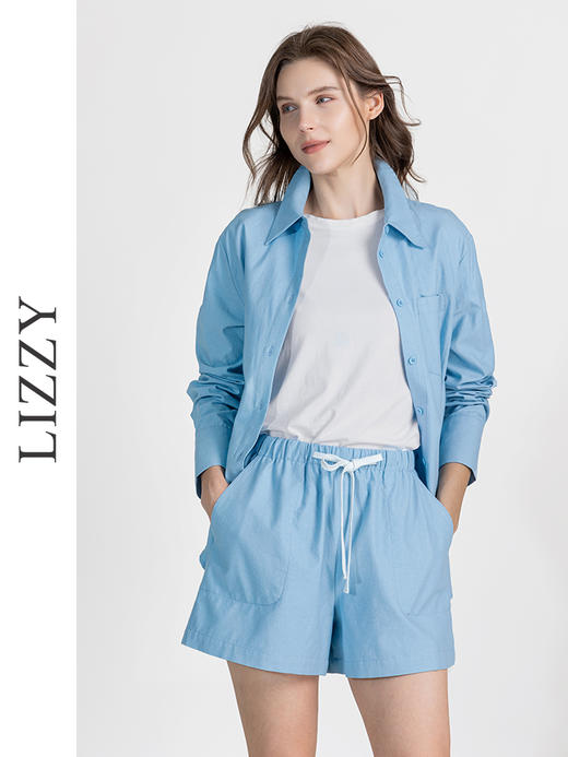 LIZZY时尚个性多巴胺百搭休闲通勤木棉衬衣8133 商品图1