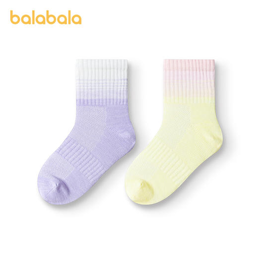 巴拉巴拉女童袜子儿童网眼袜夏季薄款吸湿排汗两双装 商品图4