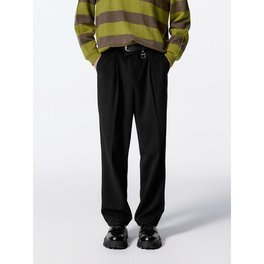 GXG男装 双色宽松直筒西裤垂感休闲裤 24年秋G24X023068 商品图4