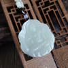【天然正品】天然青海料细腻油润度佳无纹裂坐莲持剑菩萨平安无事牌和田玉吊坠55.4*51.4*6.8MM（皆取最大值）中性款现售价：1080特价！160325NJM31 商品缩略图7
