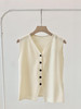 西装式修身V领针织开衫马甲 叠搭好伙伴 铜氨纤维混纺面料 舒适透气且回弹性强 针织马甲版型 垂感出色 四边包边工艺 精致利落 商品缩略图6