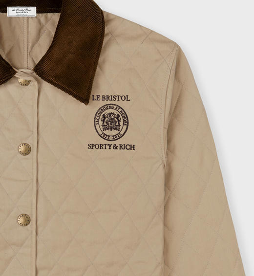 Sporty & Rich - Crest Seal 100Th Quilted Jacket - Beige - 女装 - 夹克 - 米色 商品图2