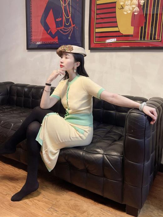 纯露节¥999送·小众定制线·Ch*el秀款明黄针织套装 商品图6