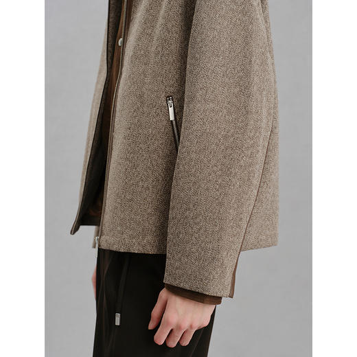 GXG男装  pu皮拼接休闲夹克外套男24年冬热卖G24X214063 商品图3