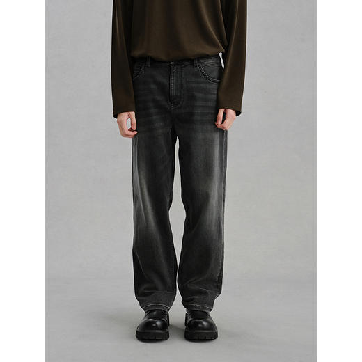 GXG男装 黑灰色直筒牛仔裤通勤男长裤 热卖牛仔裤G24X054058 商品图3