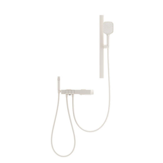 海尔（Haier）控温淋浴花洒全套装 家用淋浴器增压花洒头钢琴按键L503W 奶白 商品图6