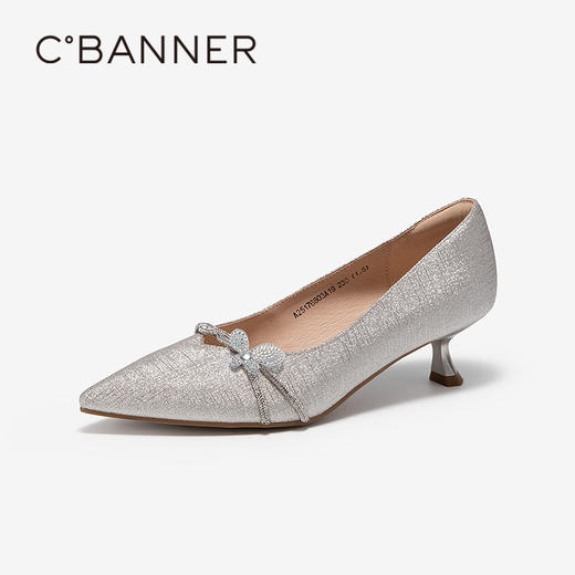 千百度CºBANNER2025新款小猫跟羊皮婚鞋A25176803 商品图4