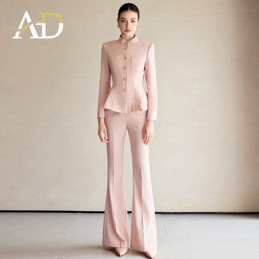 AD2025开春搭配一整套高级感粉色西装套装女显瘦阔腿裤职业两件套 商品图2