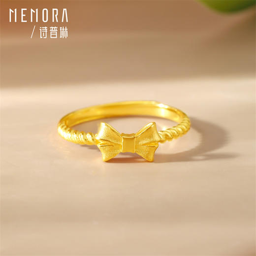 【新品首发】淑女蝴蝶结黄金戒指 在逃公主足金活口戒指女士礼物【按克计价黄金1】MEMORA诗普琳GR008124 商品图3