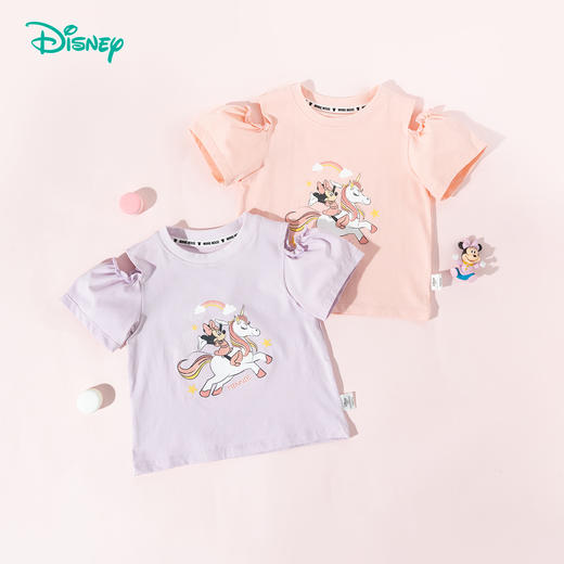【米妮个性镂空袖T恤】迪士尼25夏季新款女童凉感短袖亲肤透气休闲上衣ZD2ES022* 商品图3