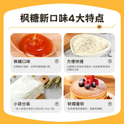 【赏味期限2026/9/30】森永（Morinaga）松饼粉日本进口小麦预拌粉华夫饼粉早餐自制烘焙原料快速方便 枫糖风味松饼粉600g/袋 商品图3