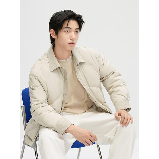 GXG男装  冬季热卖GXG男士纯色拼接翻领羽绒服男士休闲百搭外套鸭绒 商品图2