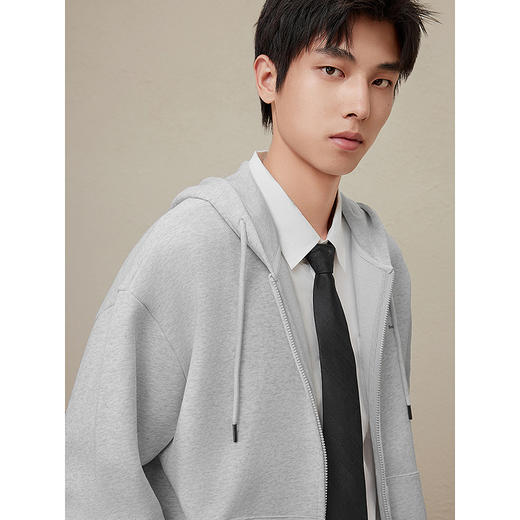 GXG男装 2024年秋冬热卖GXG潮流撞色印花休闲拉链连帽卫衣男上衣时尚卫衣 商品图2