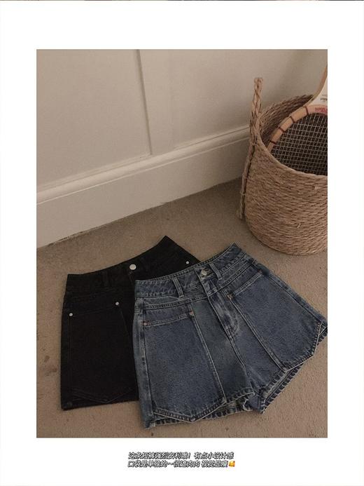 XS 码 金蘑菇菇 娇俏美眉的牛仔短裤 / 做旧水洗色高腰伞型设计感短裤 商品图2