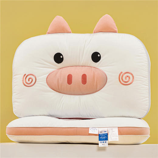 自然醒全棉四色卡通枕儿童枕头纯棉家用48x74整头一对装学生护颈枕芯睡觉专用XK 商品图4