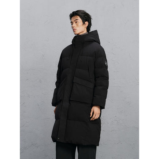 GXG男装 绿色简约长款通勤羽绒服男 24冬季热卖羽绒服G24XY14004 商品图3
