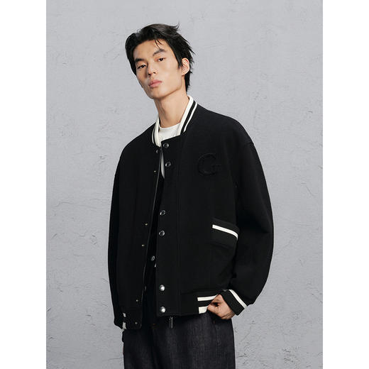 GXG男装 学院风棒球领夹克男通勤外套 G24X214079 商品图2