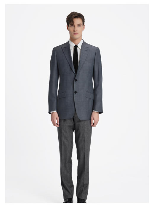 callisto星河灰单排扣戗驳领绵羊毛混纺西服 商品图4