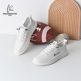 经典鲨2025年春季新品纯色百搭一脚蹬男士平底休闲小白鞋板鞋KW08-513061