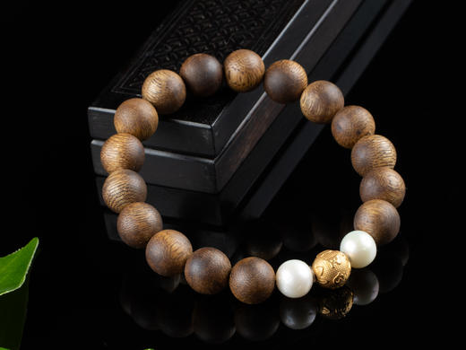 XY0121沉香18K金珍珠手串 商品图1