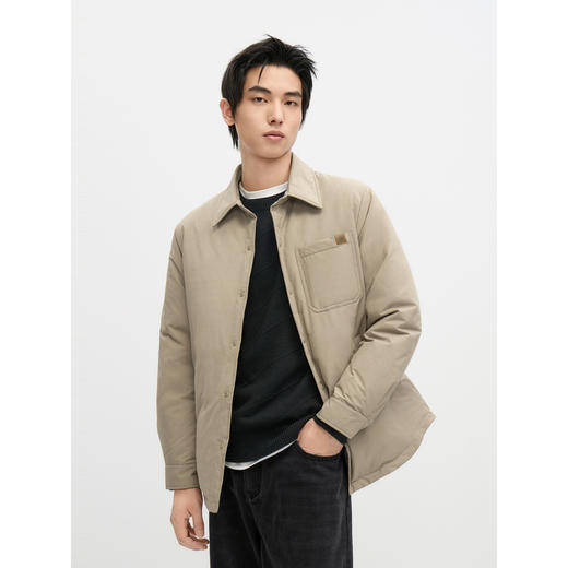 GXG男装【衬衫式】羽绒服男 冬季热卖轻薄款外套简约休闲翻领羽绒服外套G24DY24003 商品图2