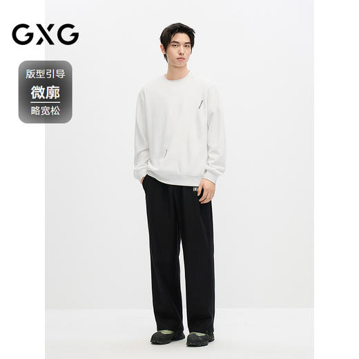 GXG男装 2024年热卖秋季拼接撞色刺绣宽松卫衣圆领卫衣男 商品图1