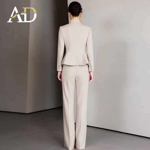 AD冬季加厚毛呢西装套装女士职业装浅色正装高端公务员教师工作服 商品图4