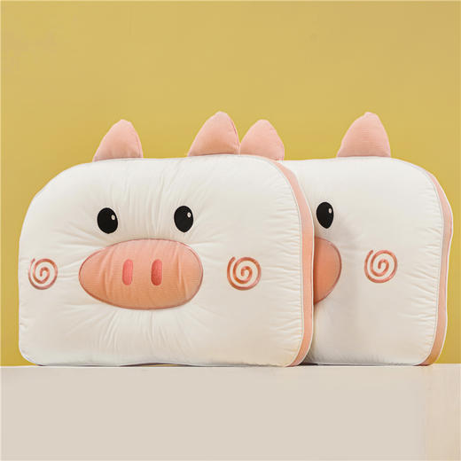 自然醒全棉四色卡通枕儿童枕头纯棉家用48x74整头一对装学生护颈枕芯睡觉专用XK 商品图5