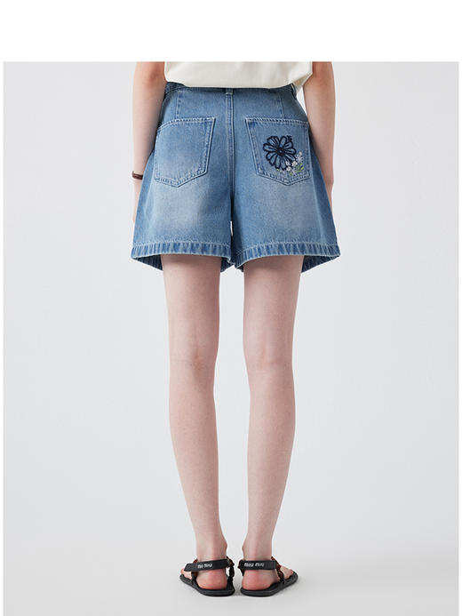 Teenie Weenie小熊卡通牛仔短裤女夏季女牛仔裤TTTF252403T 商品图3