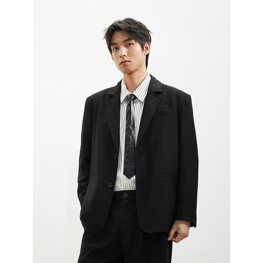 GXG男装肌理感水波纹西装外套2025年春季热卖#G25D011003 商品图2