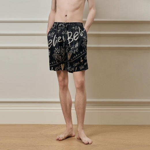 Solo seta22姆米重磅真丝男士印花睡裤桑蚕丝可外穿短裤2025年秋 商品图3