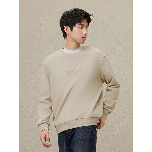 GXG男装  秋季热卖GXG男士撞色绣花字母简约时尚圆领卫衣男 商品图2