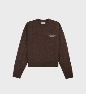 Sporty & Rich - Faubourg Crewneck - Chocolate/Cream - 女装 - 圆领毛衣 - 巧克力色/奶油色