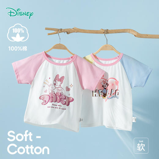 迪士尼宝宝（Disney Baby）女童短袖T恤上衣时尚休闲百搭透气卡通短袖夏季新款ZD2ES007* 商品图0
