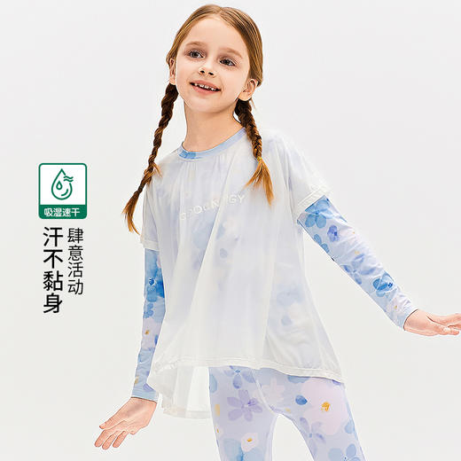 【七个萄子—炫彩仙女衣系列】双层纱质罩衫+高弹力瑜伽运动裤子，凉感防晒，仙气飘飘 商品图1