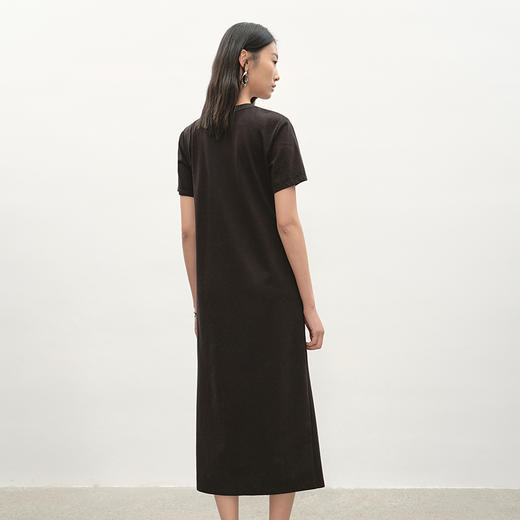 NEELLY纳俪商场同款夏季新款简约时尚T恤感长裙女收腰显瘦连衣裙N25041Y01028 商品图1