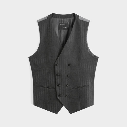 GXG男装 灰底白条简约通勤套西西服西装马甲男 24年秋季热卖G24XF93002 商品图4