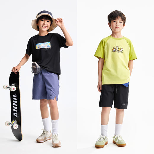 【全棉格纹提花】男童梭织中裤夏季新款安奈儿童装EB526101 商品图3