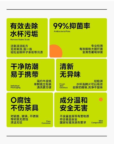 小仓熊水杯清洁泡腾片  茶渍除垢洗杯子茶垢清洁剂清洗剂泡腾片神器 商品图5