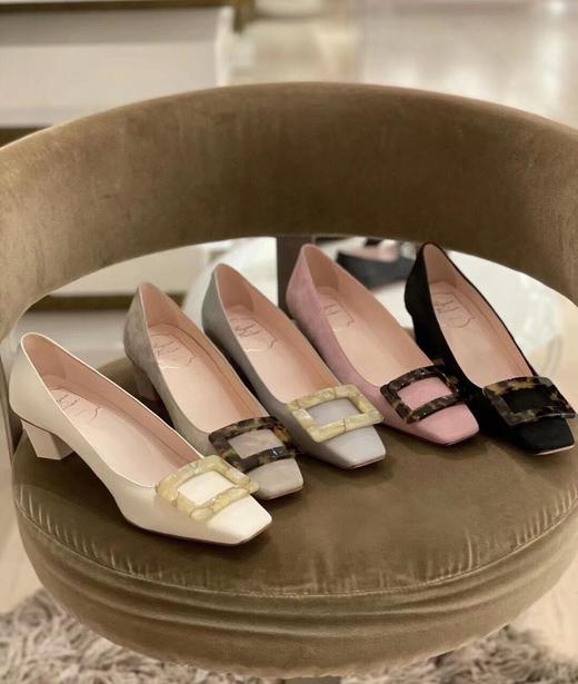 RV新款方扣高跟鞋，进口胎牛皮更显高级（JS） 商品图0