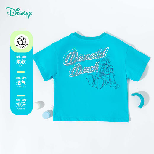 【5A抑菌】迪士尼25夏季新款男童纯棉短袖T恤清新印花透气休闲百搭上衣* 商品图4