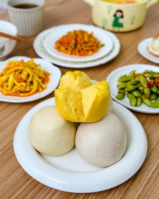 【分仓直发包邮】粗粮馒头600g/袋*2+开花馒头480g/袋*1组合 商品图2