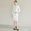 IWY/法式气质连衣裙女小香风套装新款高级感镶边小V领假两件西服裙Q1289 商品缩略图1