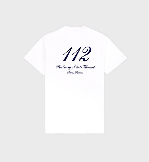 Sporty & Rich - Faubourg T Shirt - White/Navy - 女装 - T恤 - 白色/深蓝色 商品图1