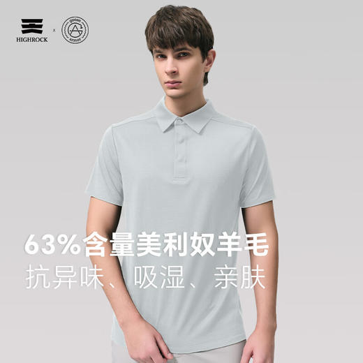 天石鹅铠甲运动户外速干T恤美利奴羊毛POLO领短袖跑步T恤商务短袖G639 商品图3