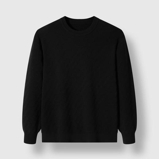 GXG男装 黑色圆领基础线衫通勤男毛衣 24年冬G24X204043 商品图4