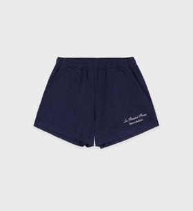 Sporty & Rich - Faubourg Disco Short - Navy/Cream - 女装 - 短裤 - 深蓝色/奶油色
