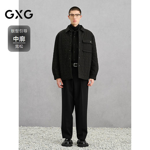 GXG男装 绗缝衬衫式加厚夹克通勤外套 24年冬G24X214103 商品图1