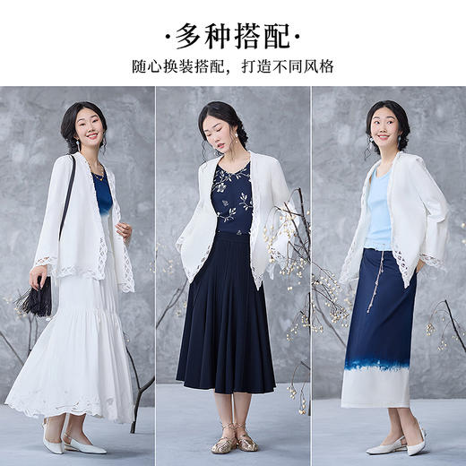 【林栖设计小店】100%棉外套2025春夏新品优雅百搭气质镂空花边小西装女1952028 商品图8