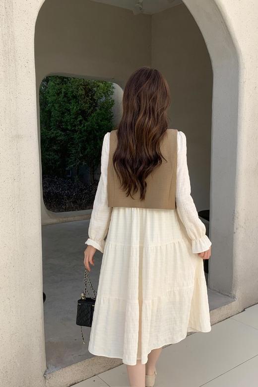 Le Malene 文艺杏色连衣裙马甲套装 19744 商品图4